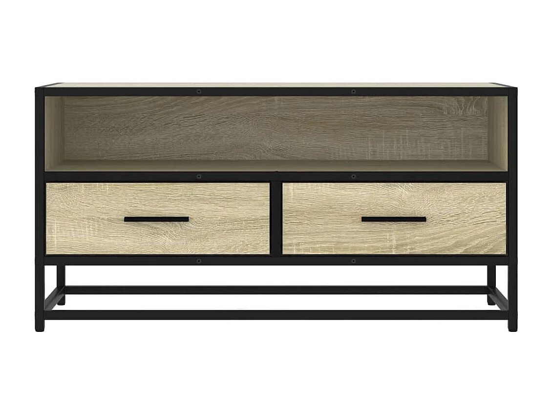 Meuble TV chêne sonoma 80x34,5x40 cm bois d'ingénierie et métal