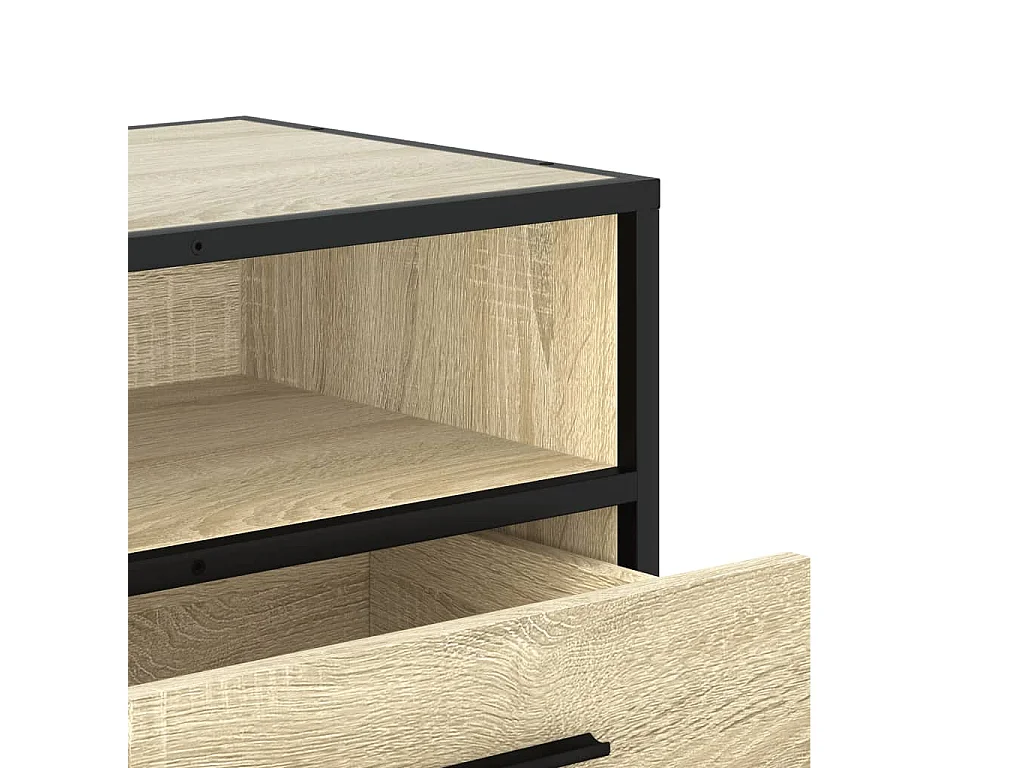 Meuble TV chêne sonoma 80x34,5x40 cm bois d'ingénierie et métal