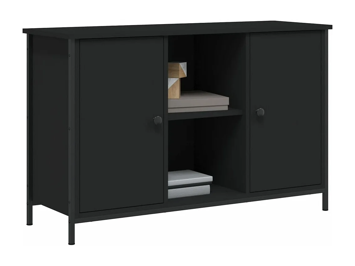 Meuble TV noir 100x35x65 cm bois d'ingénierie