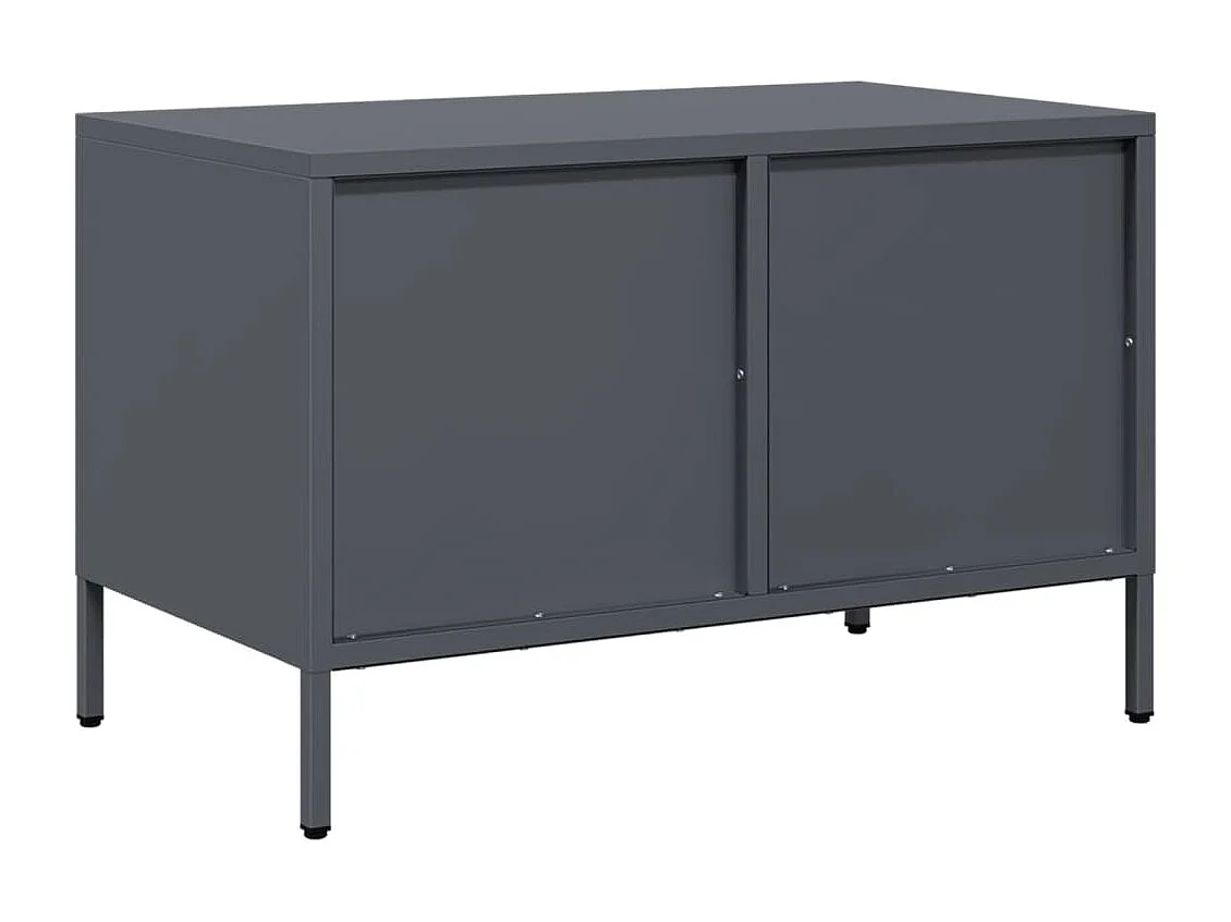 Meuble TV anthracite 68x39x43,5 cm acier laminé à froid