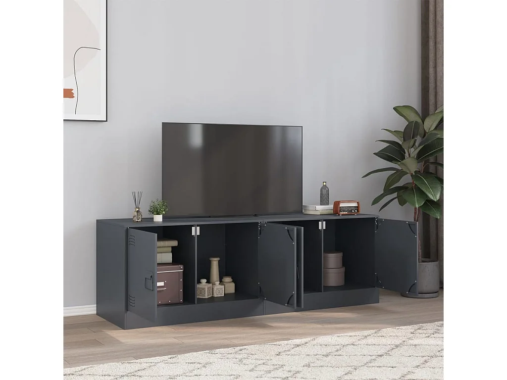 Meubles TV 2 pièces anthracite 67x39x44 cm acier