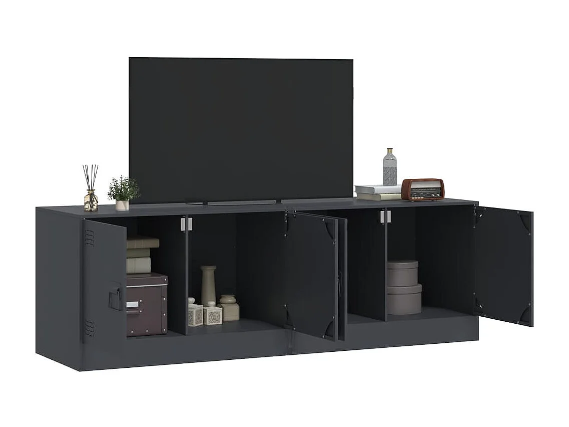 Meubles TV 2 pièces anthracite 67x39x44 cm acier