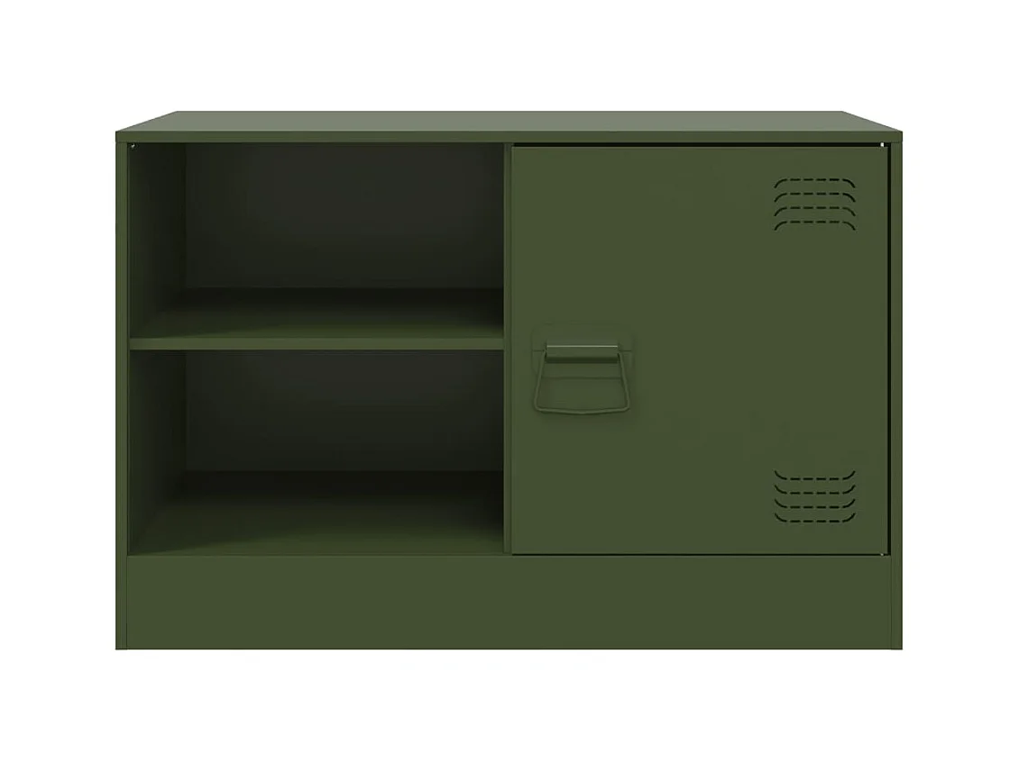 Meuble TV vert olive 67x39x44 cm acier