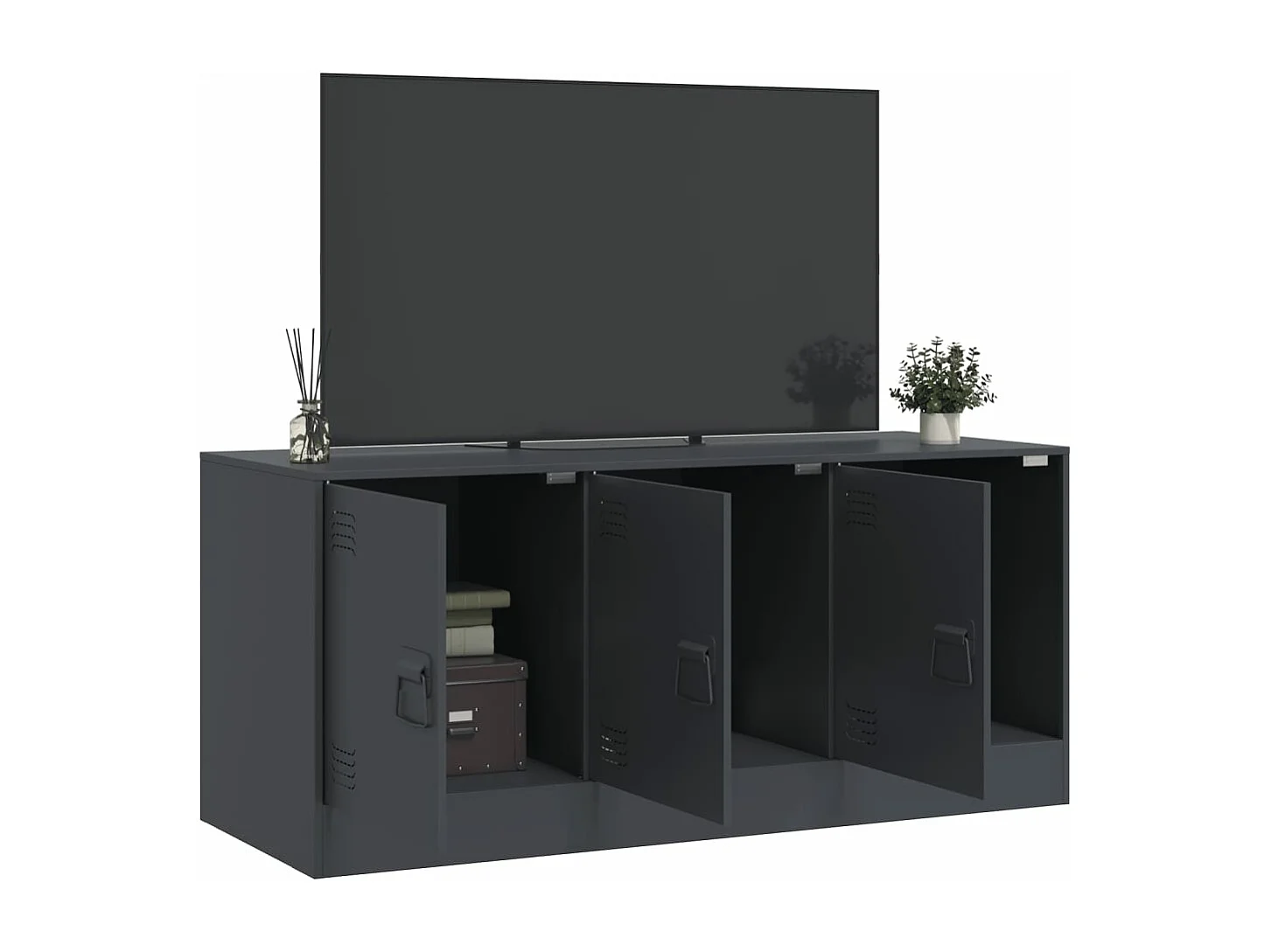 Tv-meubel 99x39x44 cm staal antracietkleurig
