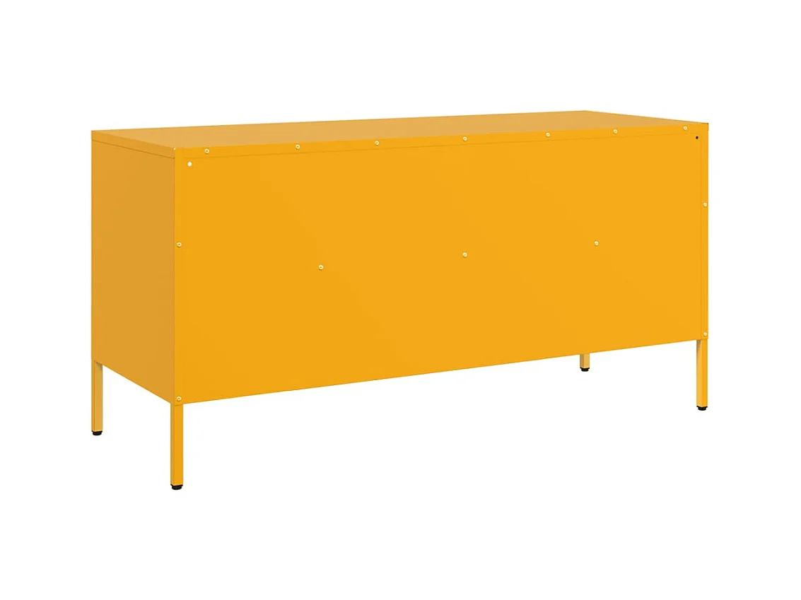 Meuble TV jaune moutarde 100,5x39x50,5 cm acier laminé à froid
