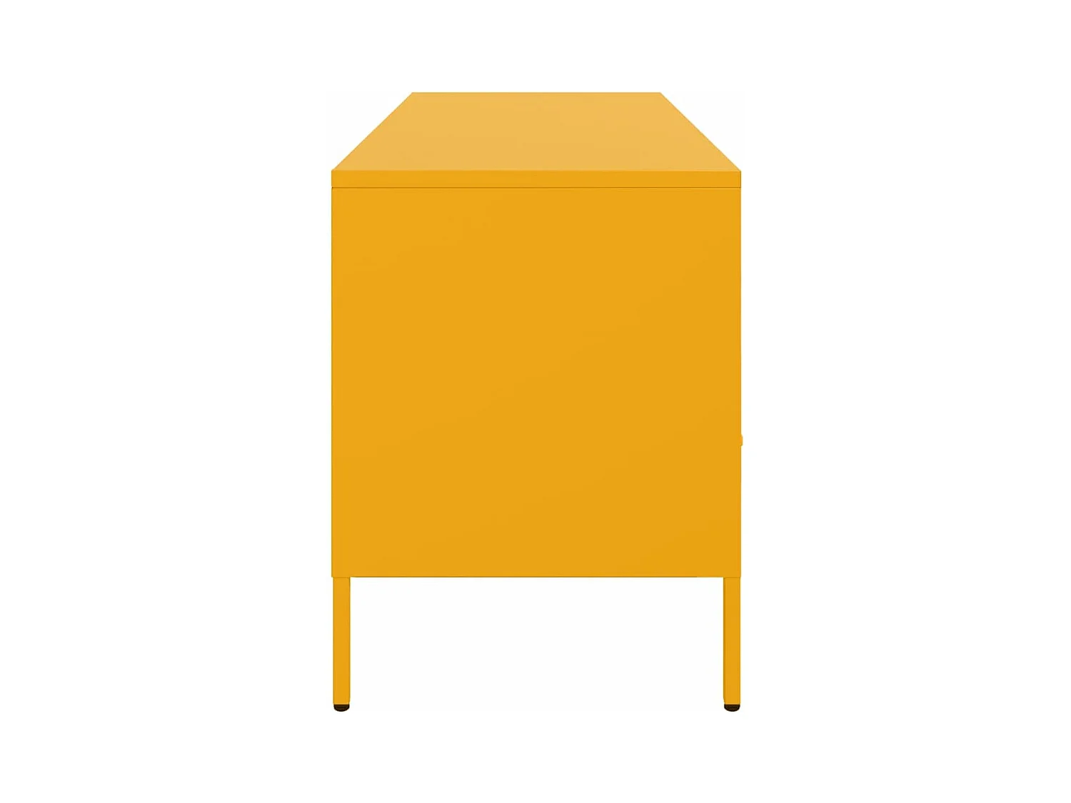 Meuble TV jaune moutarde 100,5x39x50,5 cm acier laminé à froid