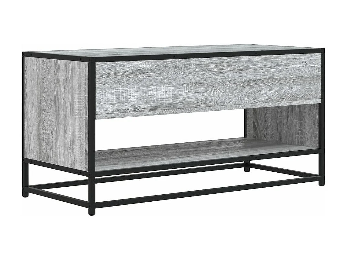 Meuble TV sonoma gris 91x40x46 cm bois d'ingénierie et métal