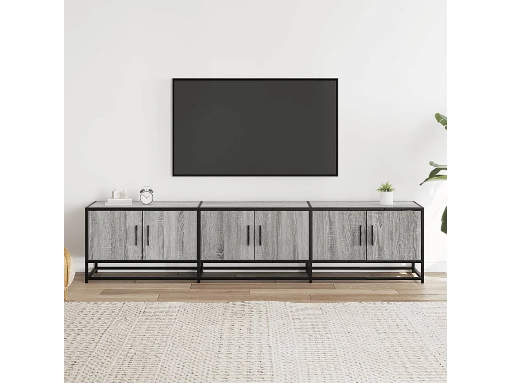 Meuble TV sonoma gris 180x35x41 cm bois d'ingénierie