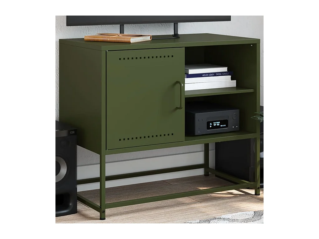 Meuble TV jaune moutarde 100,5x39x60,5 cm acier