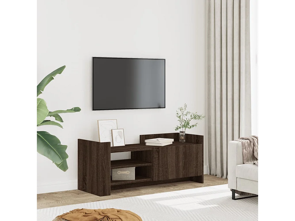 Meuble TV Chêne marron 100x35x40 cm Bois d'ingénierie