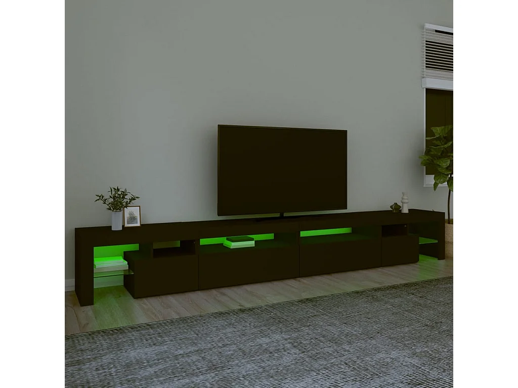 Tv-meubel met LED-verlichting 290x36,5x40 cm zwart