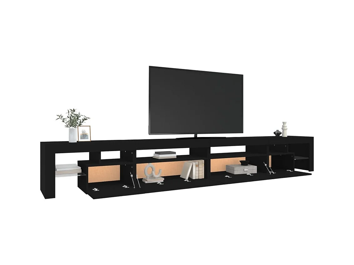 Meuble TV avec lumières LED Noir 290x36,5x40 cm