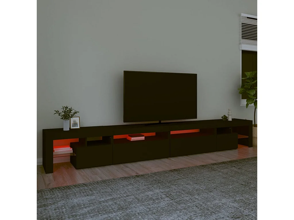 Tv-meubel met LED-verlichting 290x36,5x40 cm zwart