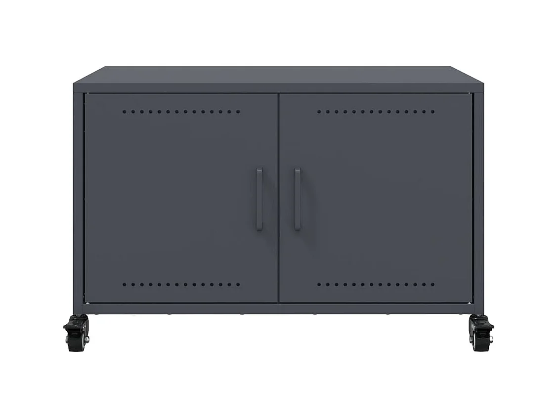 Meuble TV anthracite 68x39x43,5 cm acier laminé à froid