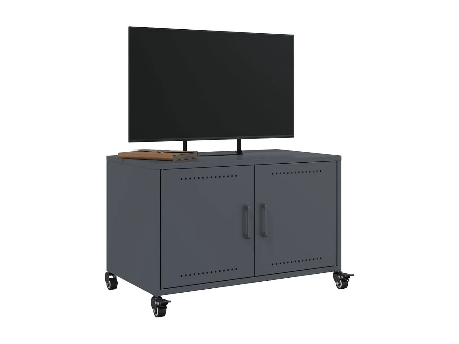 Meuble TV anthracite 68x39x43,5 cm acier laminé à froid