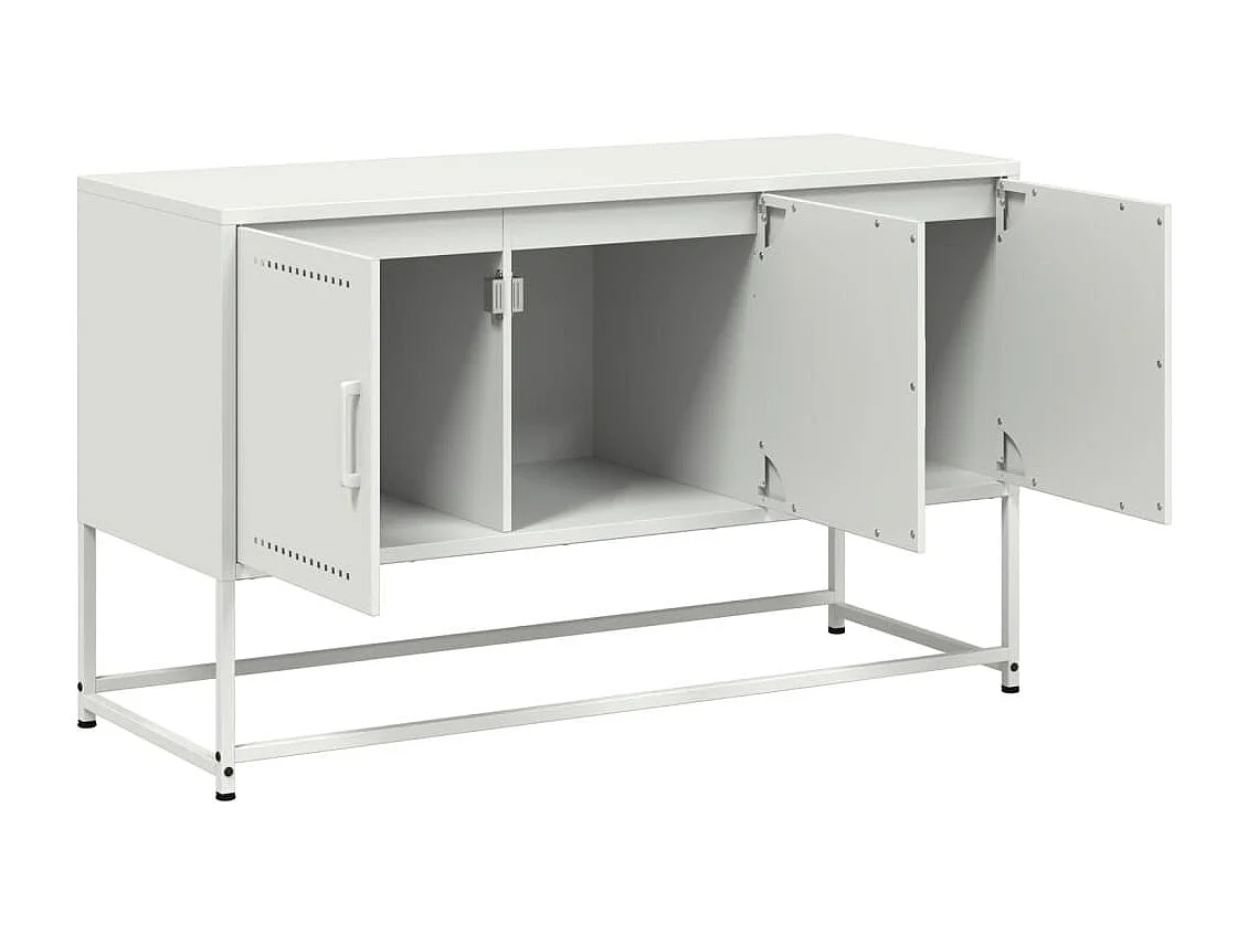 Meuble TV blanc 100,5x39x60,5 cm acier