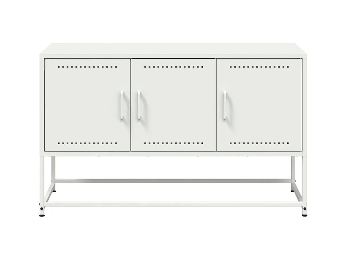 Meuble TV blanc 100,5x39x60,5 cm acier