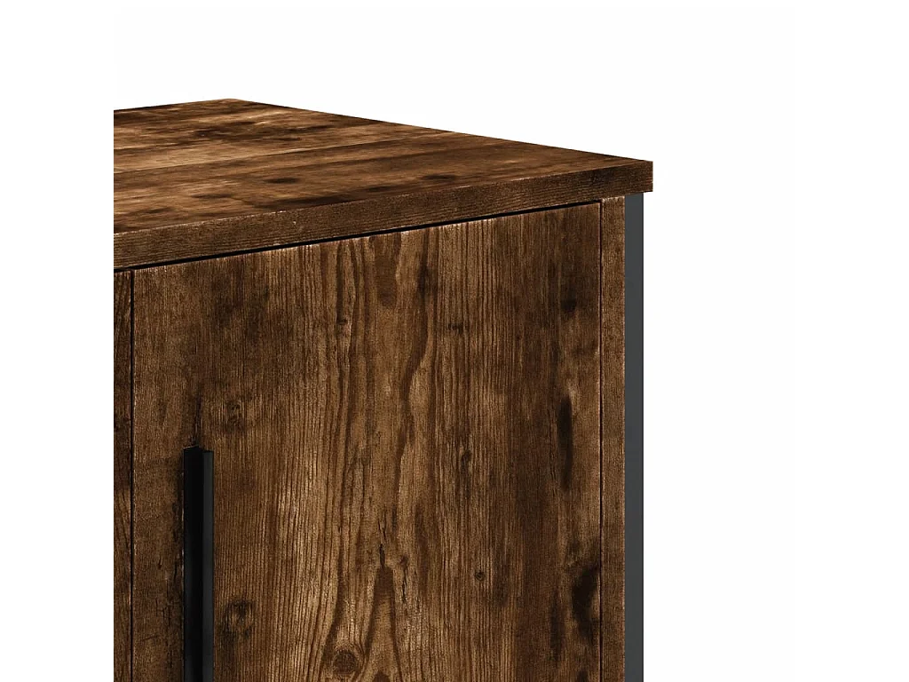 Meuble TV chêne fumé 180x34x41 cm bois d'ingénierie