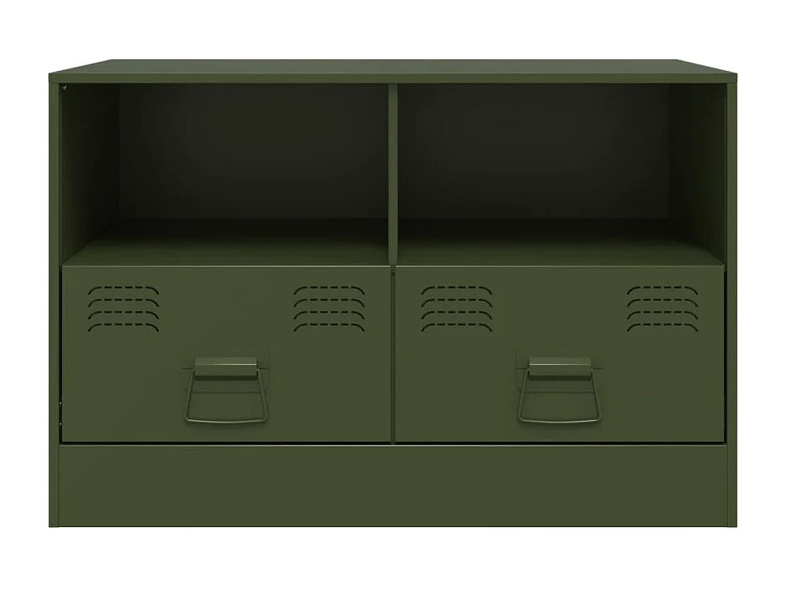 Meubles TV 2 pièces vert olive 67x39x44 cm acier