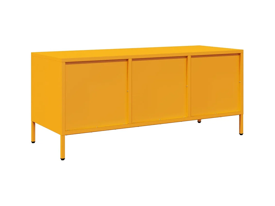 Meuble TV jaune moutarde 101,5x39x43,5 cm acier laminé à froid