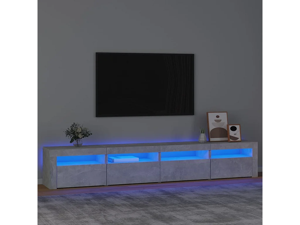 Tv-meubel met LED-verlichting 240x35x40 cm betongrijs