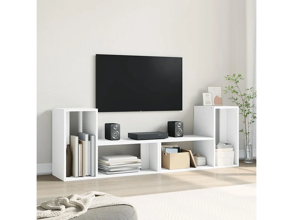Tv-meubelen 2 st 75x30x50 cm bewerkt hout wit