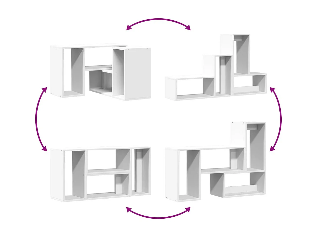 Meubles TV 2 pièces blanc 75x30x50 cm bois d'ingénierie