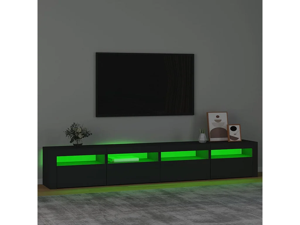 Tv-meubel met LED-verlichting 240x35x40 cm zwart