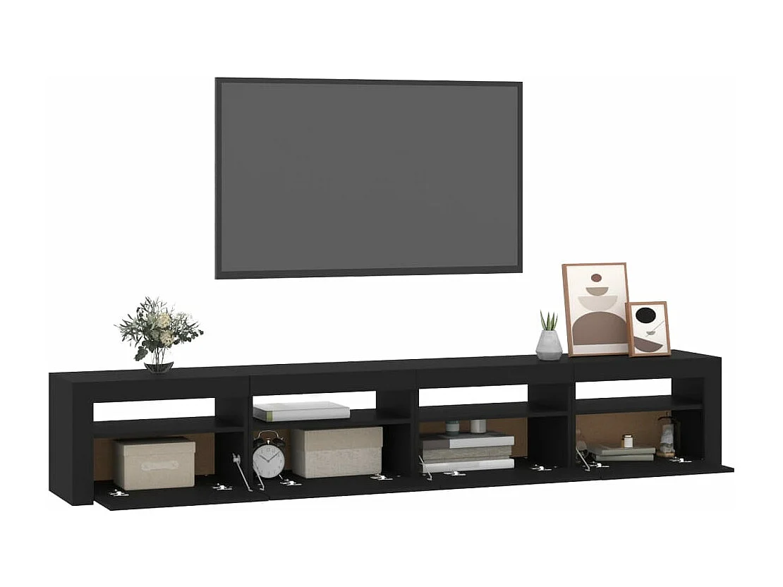 Tv-meubel met LED-verlichting 240x35x40 cm zwart