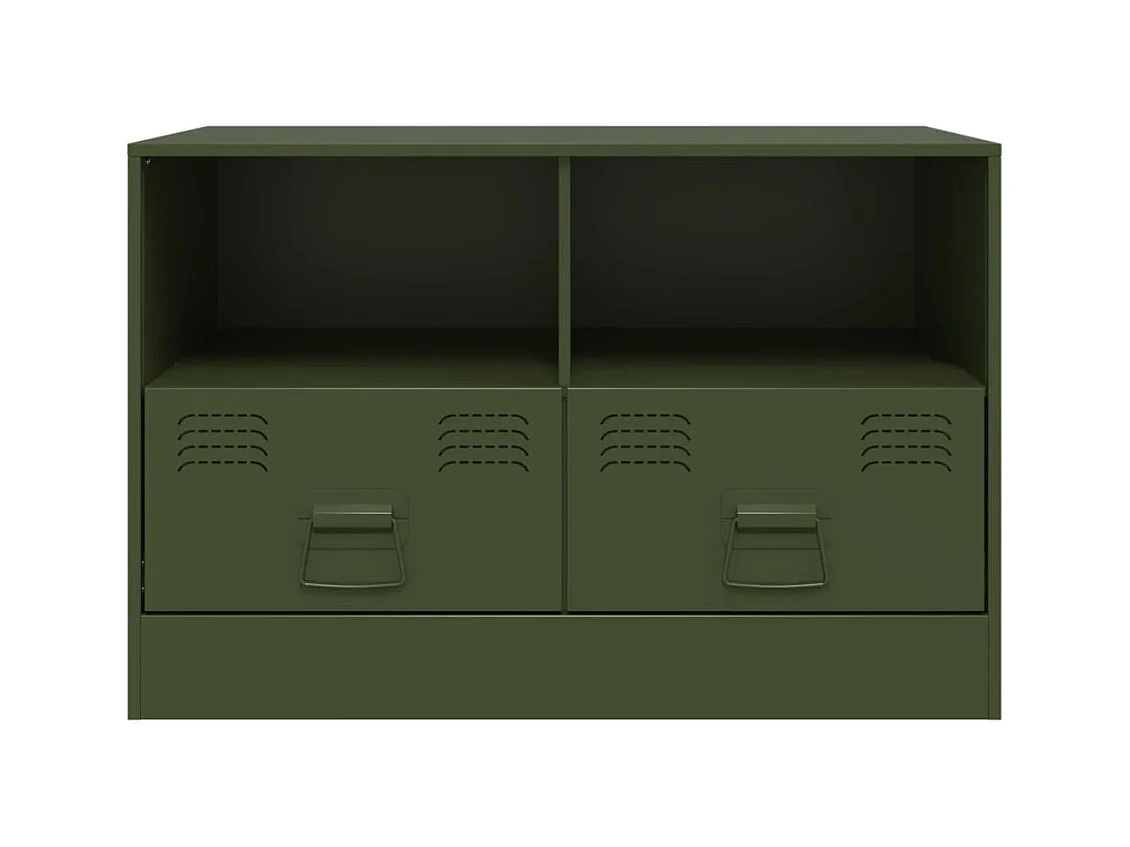 Meuble TV vert olive 67x39x44 cm acier
