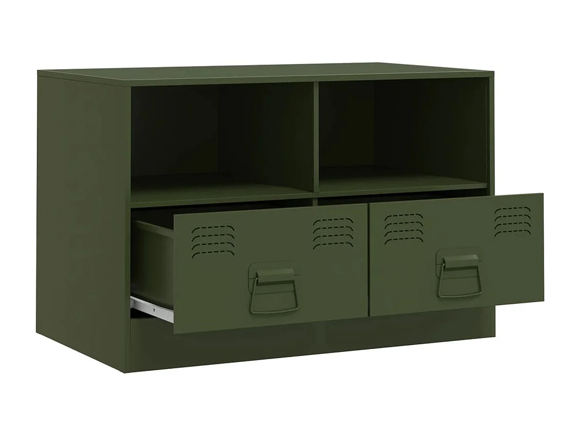 Meuble TV vert olive 67x39x44 cm acier