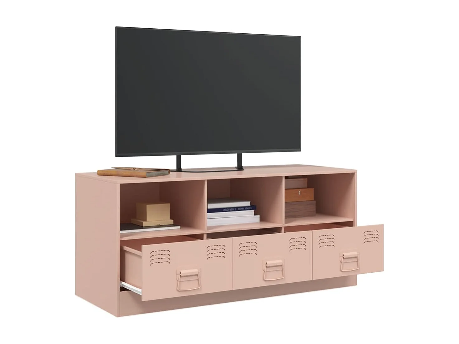 Meuble TV rose 99x39x44 cm acier