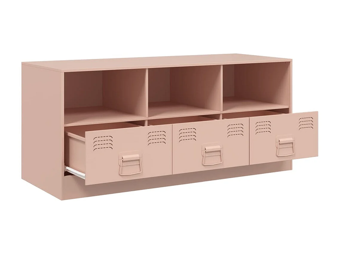 Meuble TV rose 99x39x44 cm acier