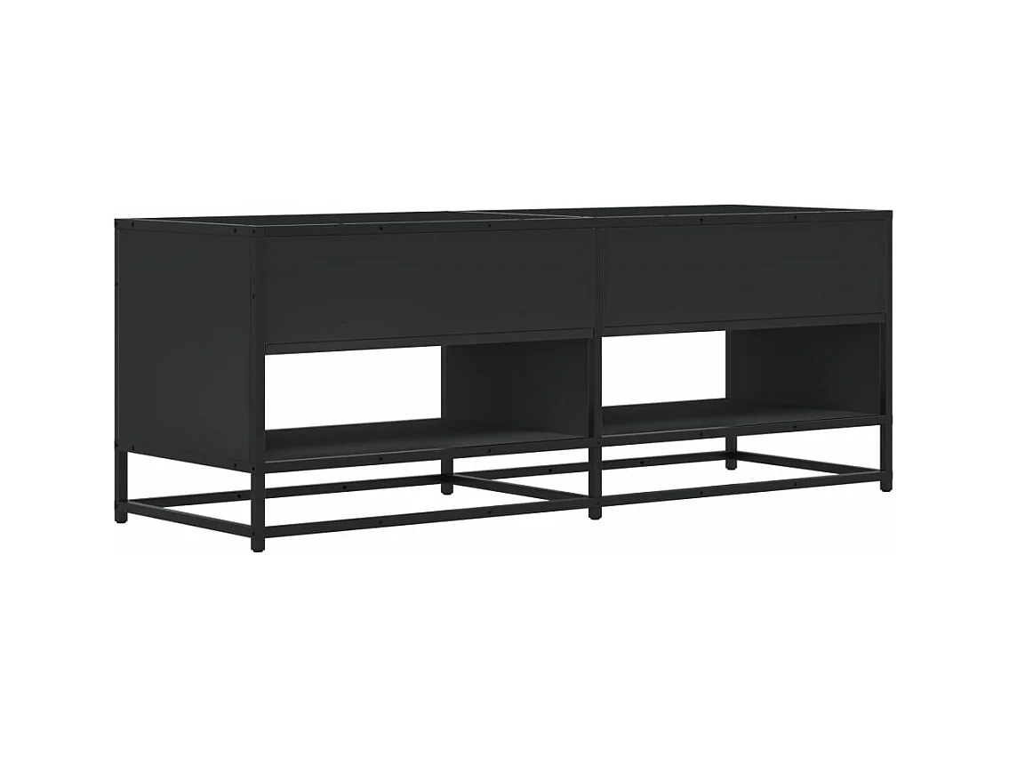 Meuble TV noir 120,5x40x46 cm bois d'ingénierie et métal