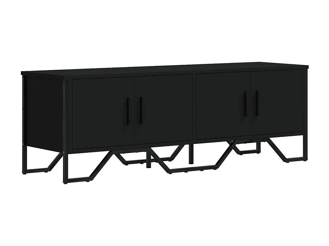 Meuble TV noir 122x34x41 cm bois d'ingénierie
