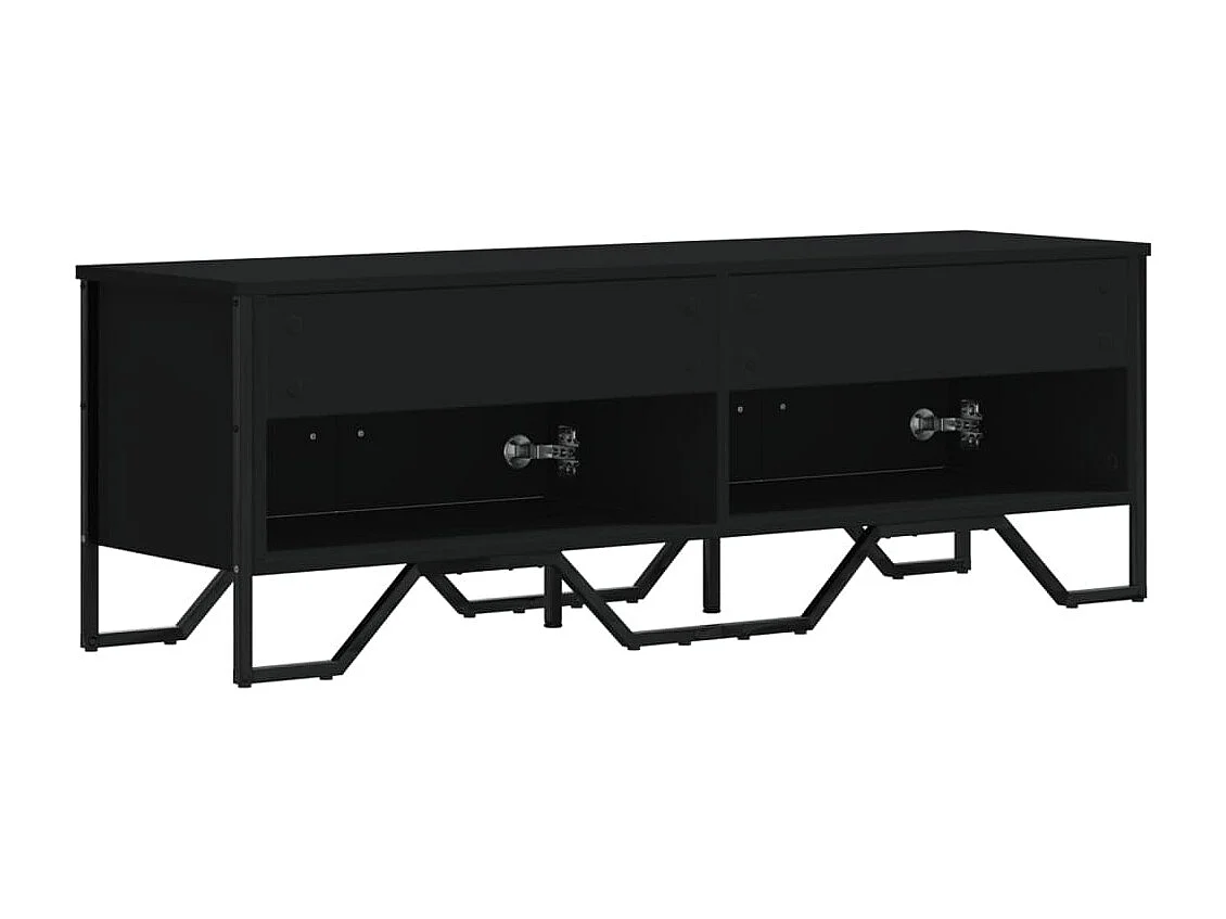 Meuble TV noir 122x34x41 cm bois d'ingénierie