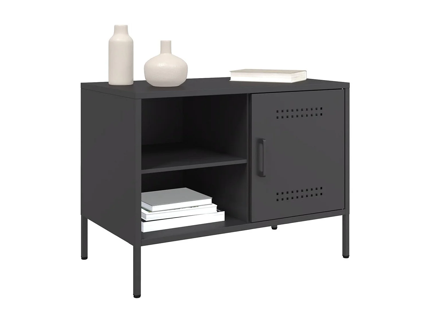 Meubles TV 2 pièces noir 68x39x50,5 cm acier