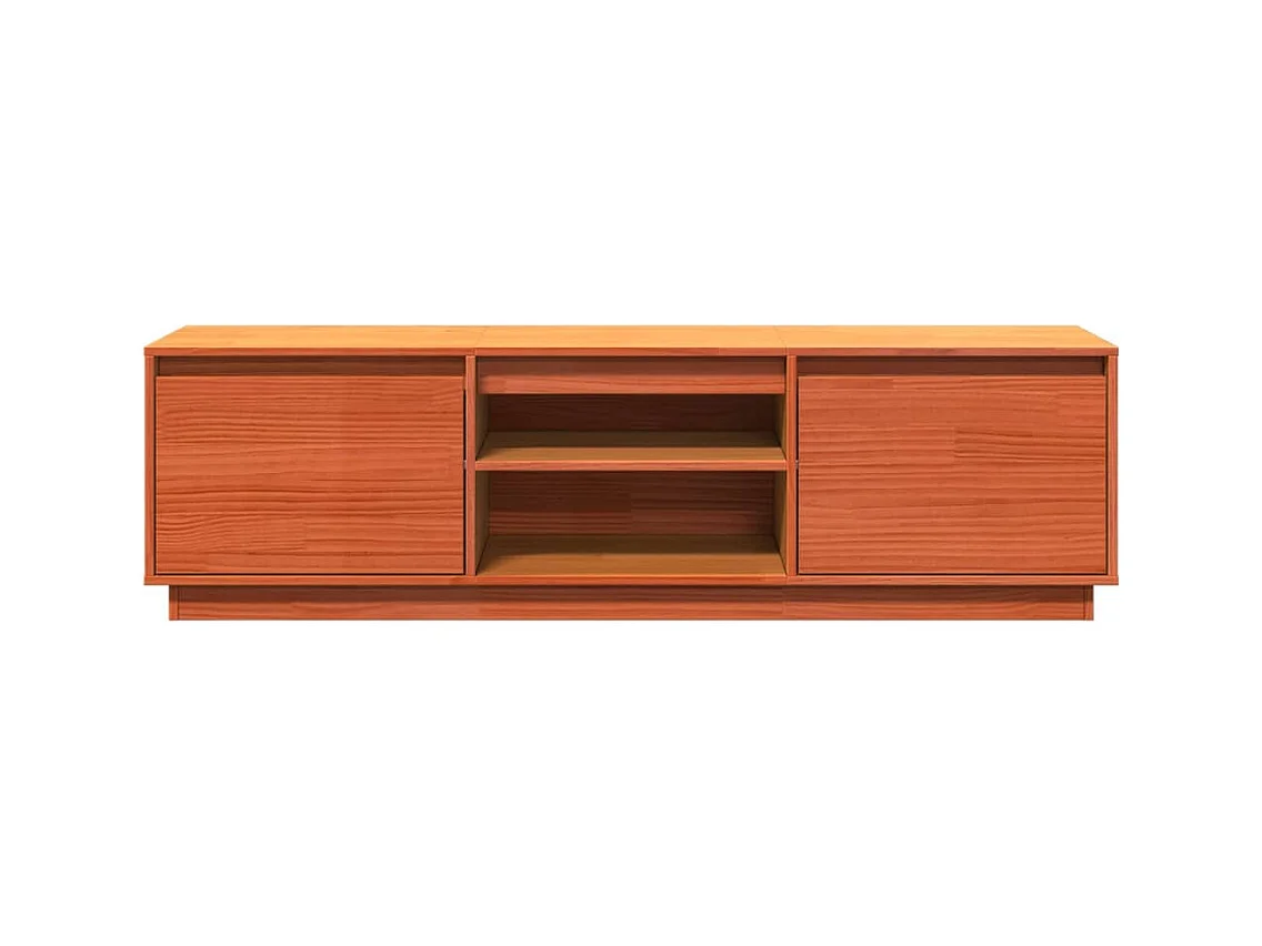 Meuble TV cire marron 140x35x40 cm bois pin massif