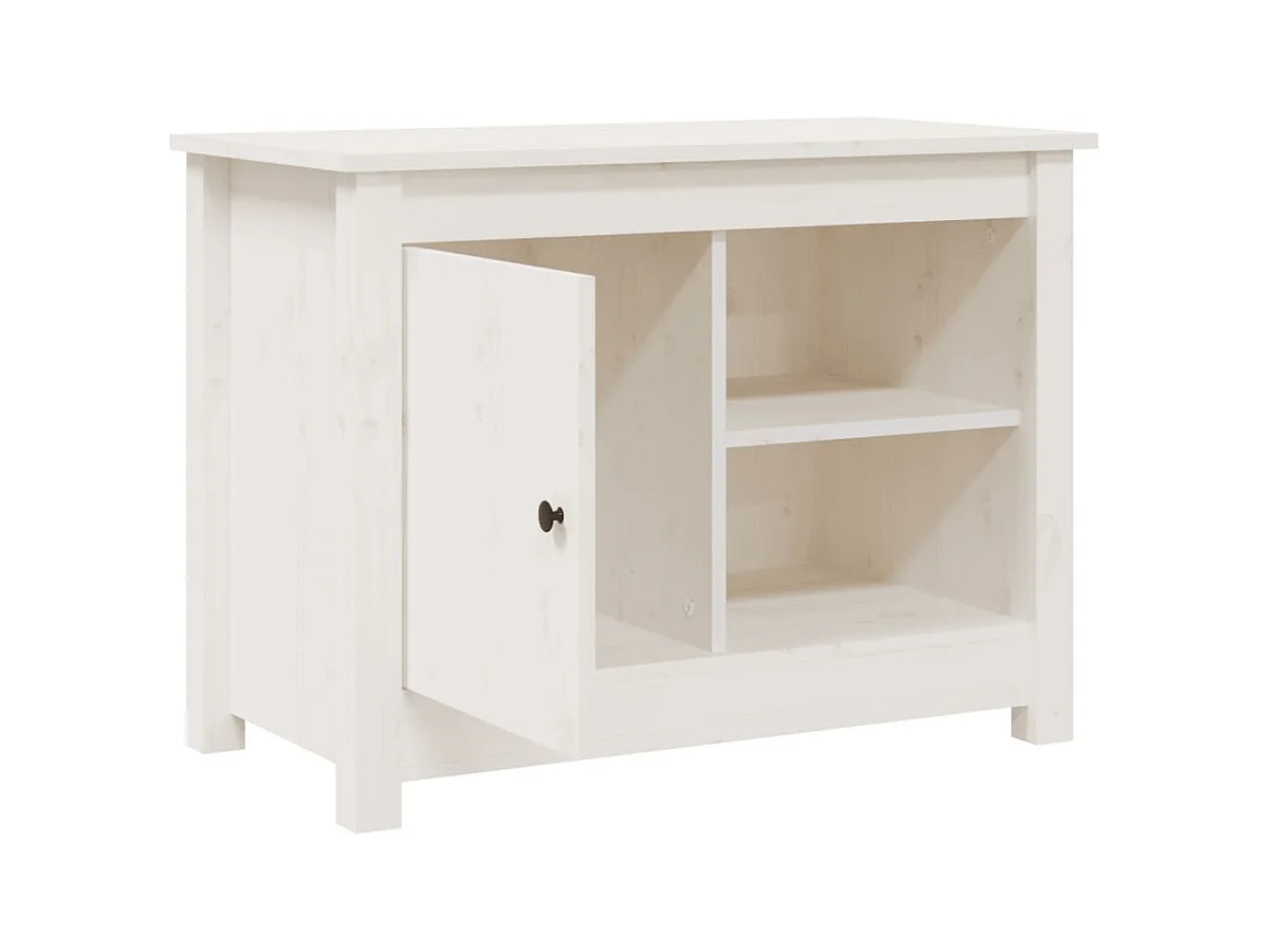 Tv-meubel 70x36,5x52 cm massief grenenhout wit