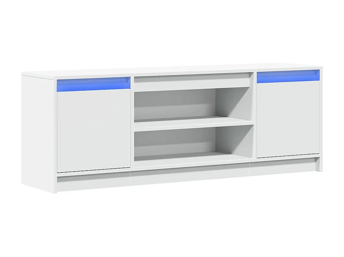 Meuble TV avec LED blanc 139,5x34x50 cm bois d'ingénierie