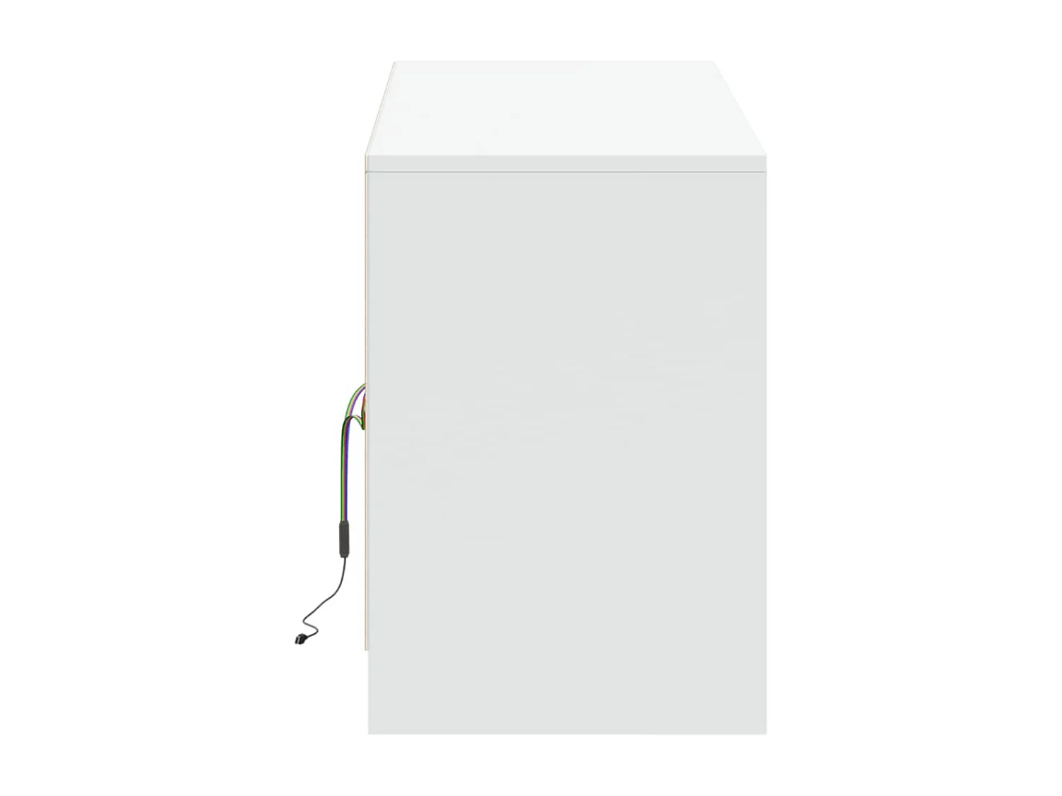 Meuble TV avec LED blanc 139,5x34x50 cm bois d'ingénierie