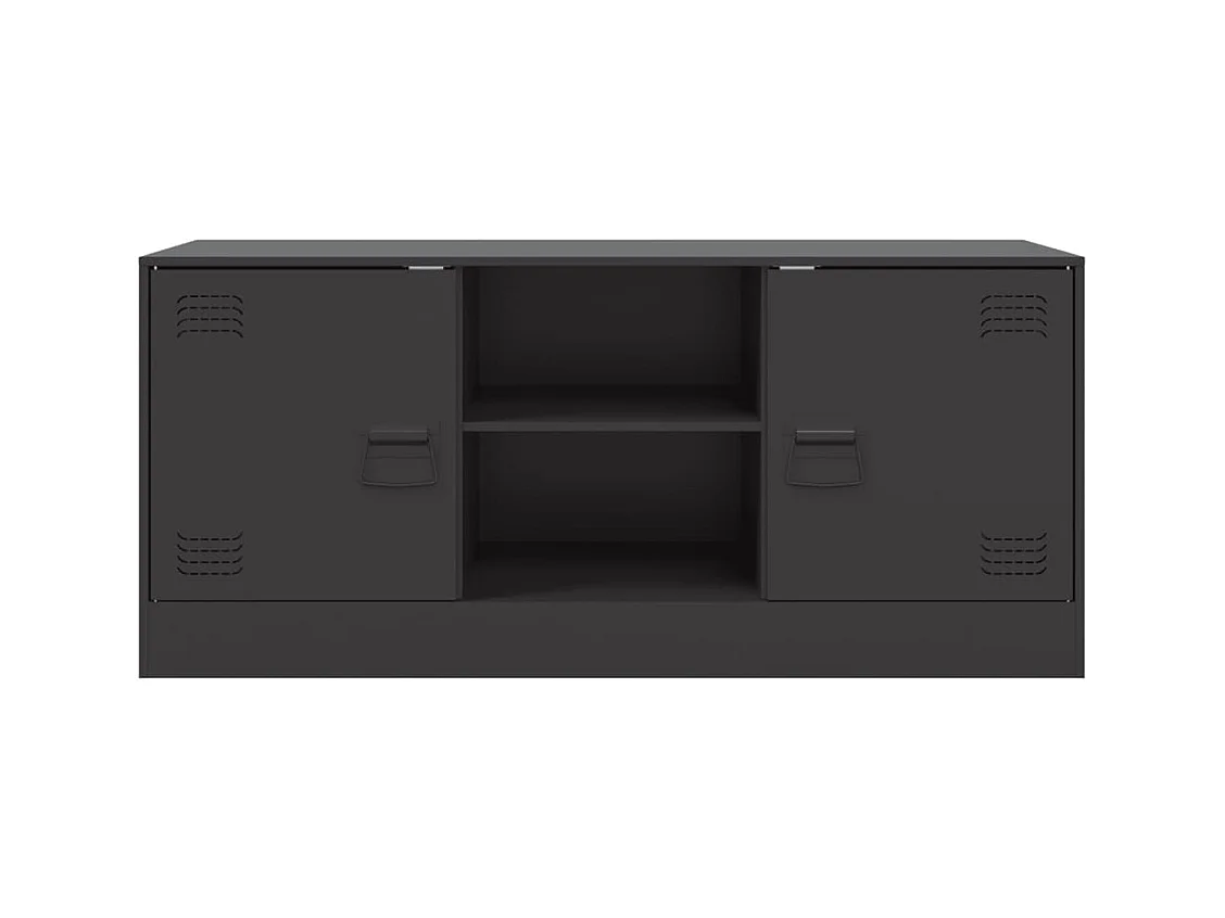 Meuble TV noir 99x39x44 cm acier