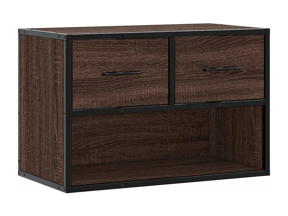 Meuble TV chêne brun 60x31x39,5 cm bois d'ingénierie et métal