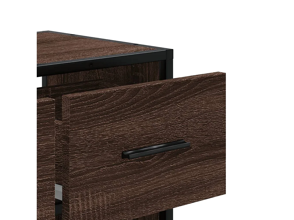 Meuble TV chêne brun 60x31x39,5 cm bois d'ingénierie et métal