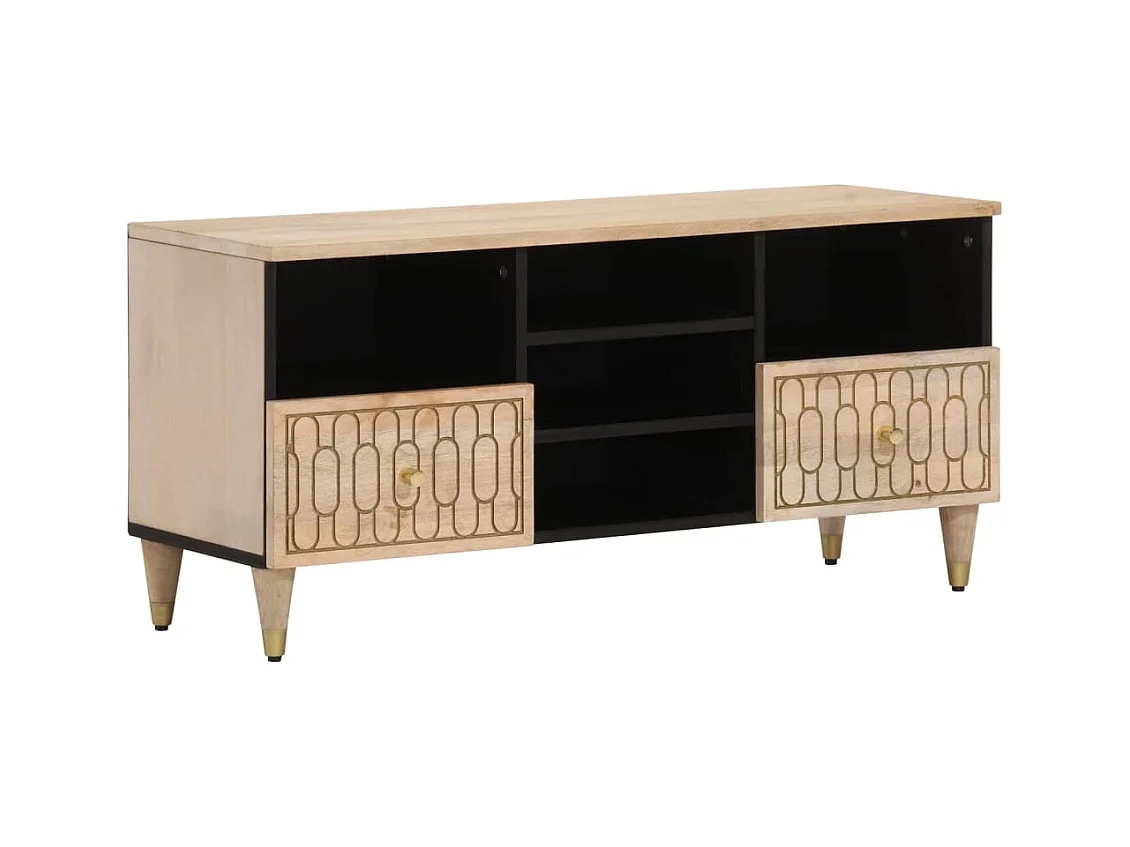 Meuble TV 100x33x46 cm bois massif de manguier