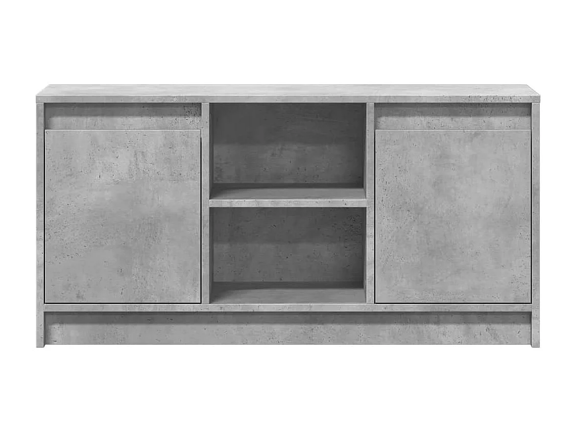 Tv-meubel met LED 100x34x50 cm bewerkt hout betongrijs