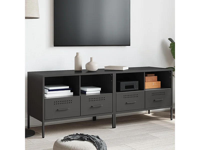 Meubles TV 2 pièces noir 68x39x50,5 cm acier laminé à froid