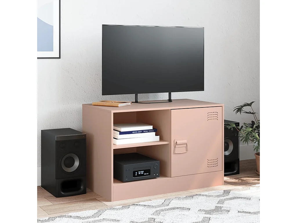 Tv-meubel 67x39x44 cm staal roze