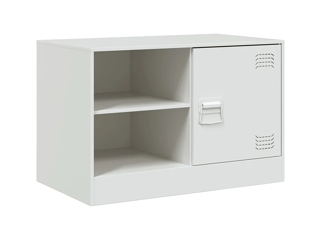 Meubles TV 2 pièces blanc 67x39x44 cm acier