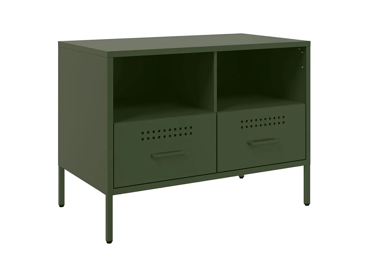 Meubles TV 2 pièces vert olive 68x39x50,5 cm acier laminé à froid
